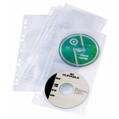 DURABLE CD Hülle COVER 528219 DIN A4 für 4 CDs tr 5 St./Pack.,