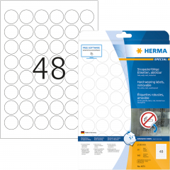 HERMA Folienetikett 4571 rund 30mm weiß 960 St./Pack.,