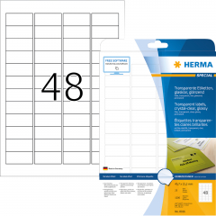 HERMA Folienetikett 8016 45,7x21,2mm tr 1.200 St./Pack.,