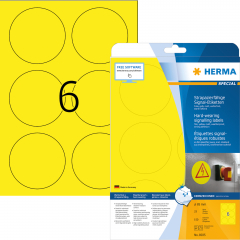 HERMA Folienetikett 8035 85mm rund gelb 150 St./Pack.,