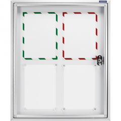 magnetoplan Schaukasten CC 1214200 90x112,5cm 9xDIN A4 Aluminium ws,