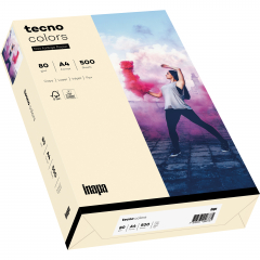 inapa tecno Kopierpapier Colors 2100011396 A4 80g h.chamois 500Bl.,