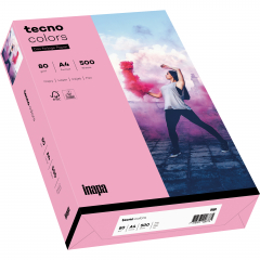 inapa tecno Kopierpapier Colors 2100011421 A4 80g rosa 500Bl.,