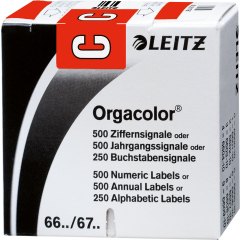 Leitz Buchstabensignal Orgacolor 66121000 C rot 250 St./Pack.,