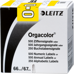 Leitz Buchstabensignal Orgacolor 66241000 O gelb 250 St./Pack.,