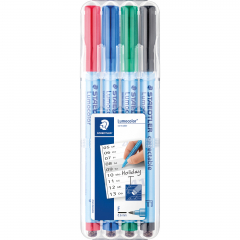 STAEDTLER Folienstift Lumocolor 305F WP4-1 F f. sort. 4 St./Pack,